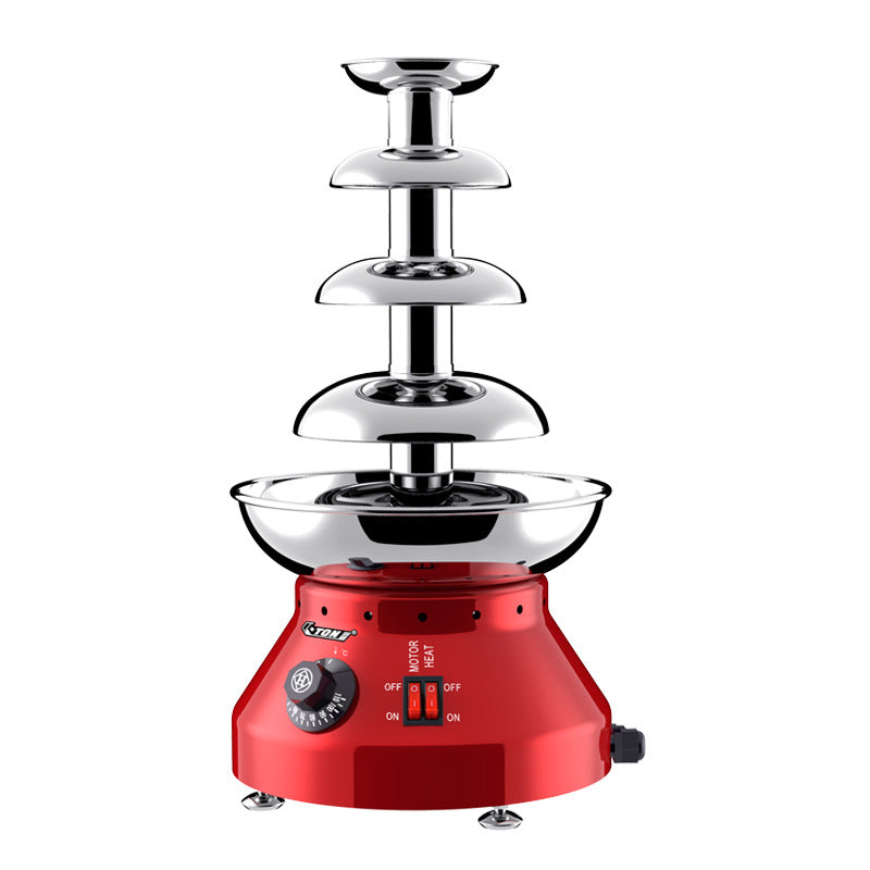 Five-tier chocolate fountain machine - commercial grade, perfect for buffets, parties, weddings, and banquets - stainless steel four-tier chocolate fountain