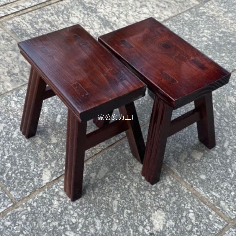 Bench Solid wood small wooden stool Durable household stool Children's low stool Thickened adult dance starting from one piece