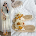 New arrival fairy style slippers for women summeroutwearfashionnon-slipelegance flower beach shoes sunflower vacation flip-flops