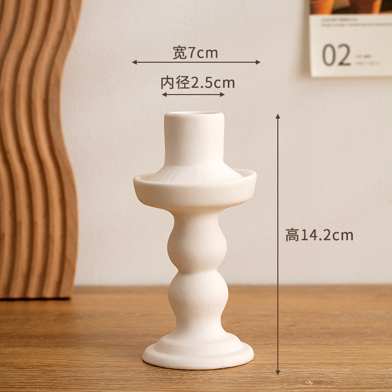 Nordic antique candle holder ceramic ornament simple home decoration festival desktop scented candle pedestal decoration props