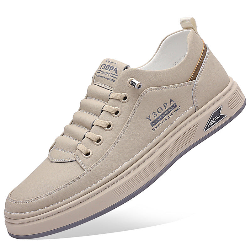 Men's spring breathable casual slip-on sneakers - soft sole white shoes - trendy men's skate shoes