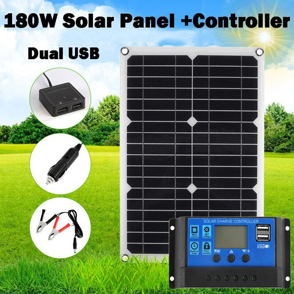 Cross-border electrical order crystal 20W dual USB port solar panel multi-function portable charger kit