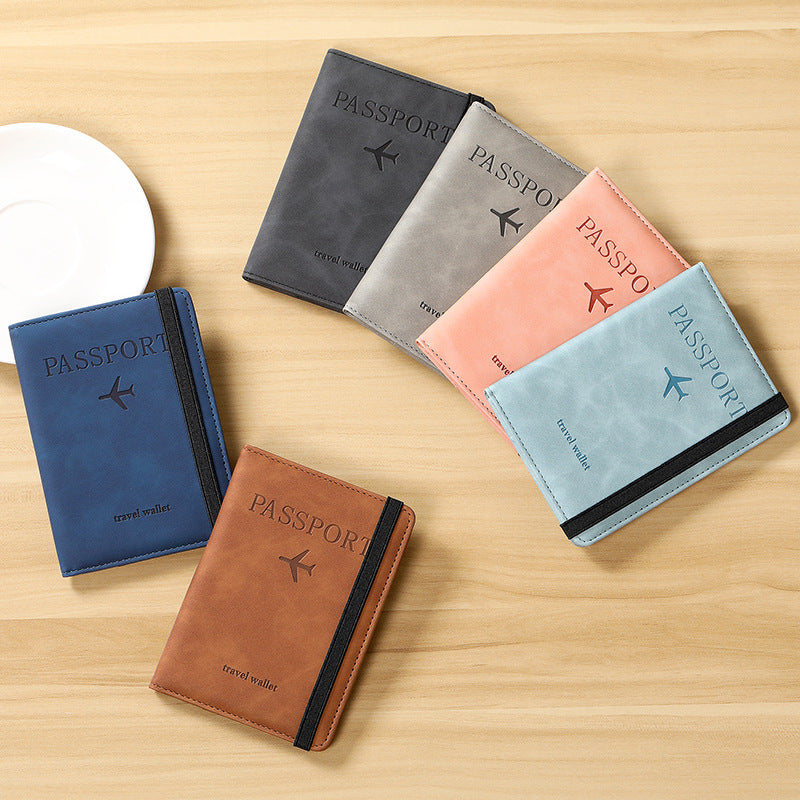 popular passport clip ticket protective cover, portable multi-function, multi-card anti-theft storage bag PU leather