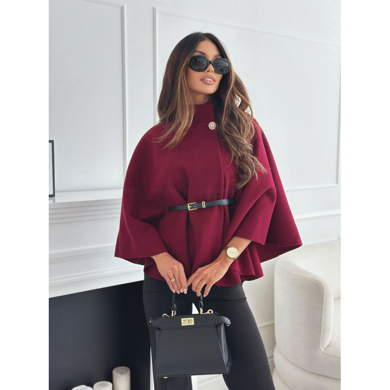 European and american export cross-border  new women's fall/winter woolen coat a-line cape