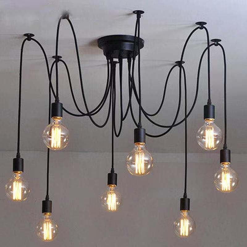 Tiannu loose flower chandelier retro industrial style creative bar coffee restaurant office clothing store multi-headed spider lamp