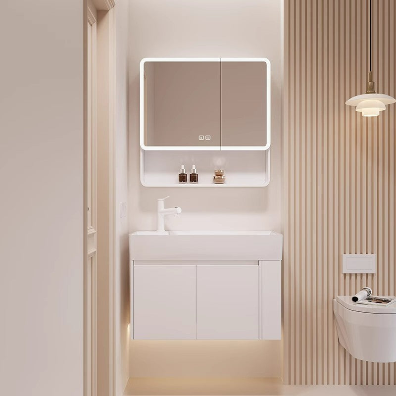 Waterproof honeycomb aluminum small apartment side open room storage bathroom cabinet combination ceramic wash basin washbasin washbasin