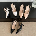French stiletto closed-toe sandals women's single strap high heels 2026 summer new versatile pointed-toe slingbacks