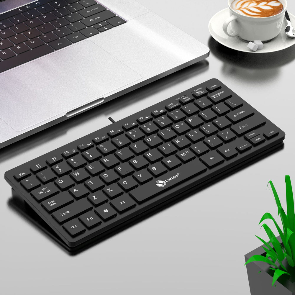 Limg k12 chocolate mini wired keyboard - business, office, portable laptop & desktop usb keyboard
