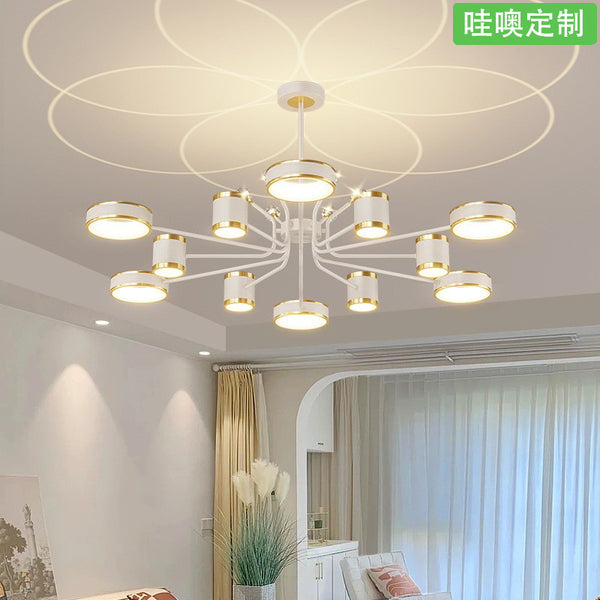 [Wow] Ceiling lamp Modern simple atmosphere Nordic light luxury starry sky projection Zhongshan lamp whole house package
