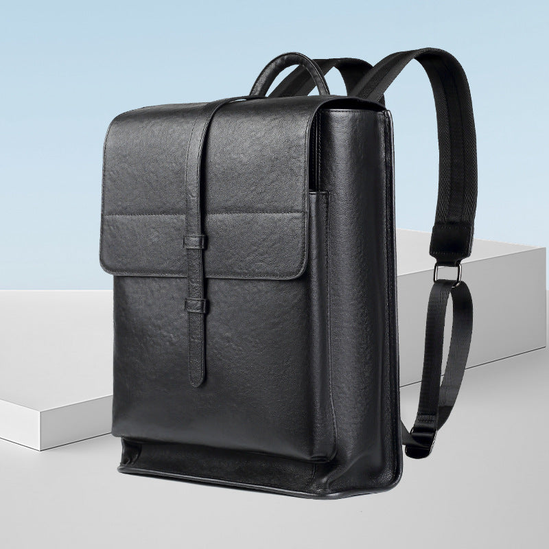 New Leather Business Men's Bag Casual Men's Backpack Korean Edition Trend Large Capacity School Bag Travel Men's Backpack