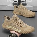 Men's spring breathable retro work boots - construction site safety shoes, outdoor sports hiking boots
