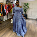 European and american cross-border women's clothing:  summer new arrival - fresh, sweet, asymmetrical neck tie-up slimming floral maxi dress