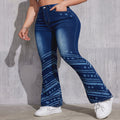 European and american style women's jeans -  cross-border winter fashion streetwear high-waisted printed stretch casual pants
