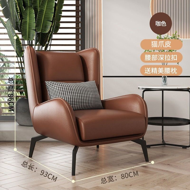 Scandinavian lazy small sofa popular single leather sofa accessible luxury sofa small apartment living room for homeclassycasual chair