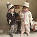 【matching family set】cartoon pajamas kids' half-fleece loungewear set  new autumn/winter thickened for boys and girls
