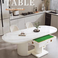 Fully automatic mahjong table & dining table combo - modern minimalist rock slab design for home use in dining room or living room - multifunctional mahjong machine