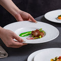 Simple ceramic frosted shallow plate dessert straw hat plate high-end for home salad deep plate tableware hotel commercial