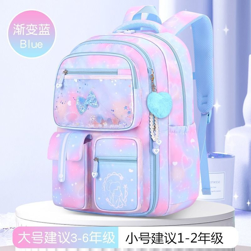 New primary school schoolbag refrigerator large capacity children's schoolbag female 1-3-6 grade burden reduction backpack female