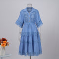 Fashionexportfrench palace style lacecut out crochet shorttopshigh waistlacepatchwork skirtsuit