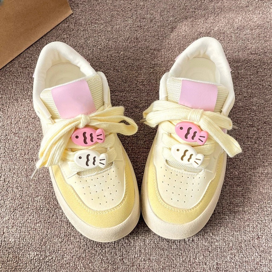 High-style summer casual sneakers for women, 2026 new arrivals, unique and versatile, chunky sole white sneakers