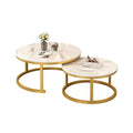 New rock slab nesting coffee table set - modern minimalist luxury living room table for small spaces - trending coffee table