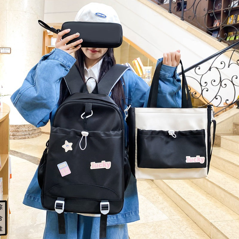 School bag for girls, primary and secondary school students, new backpack, multi-functional large-capacity backpack, cute versatile college style school bag