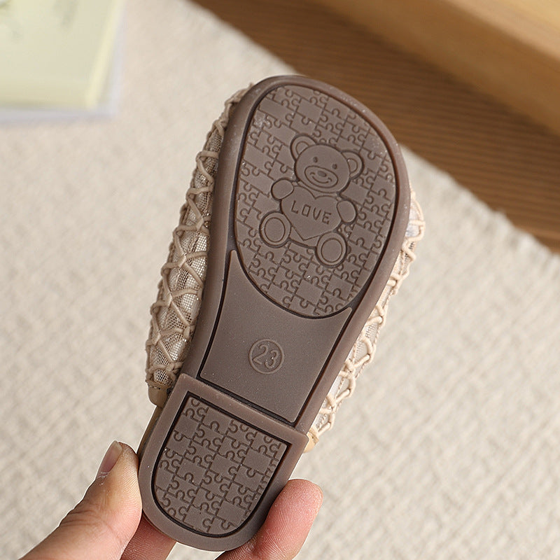 Soft bottom mesh breathable slip-on lazy person with skirt  summer baotou half slippers girl outwear outer trend
