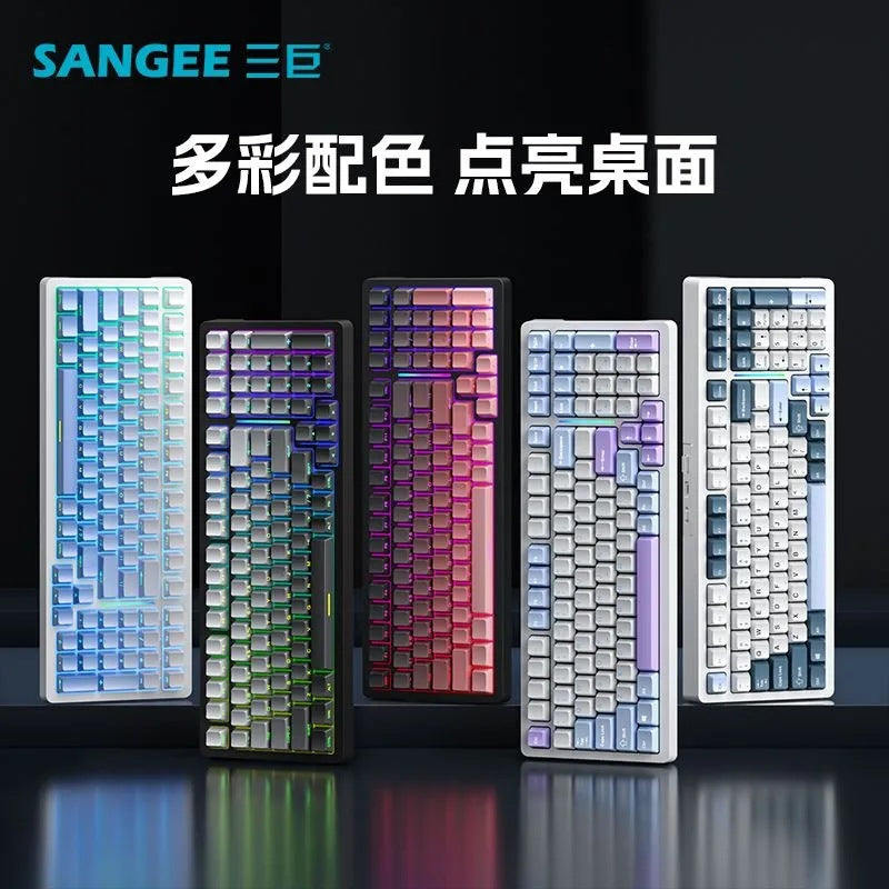 Sanju sg99 custom mechanical keyboard - gasket structure, full key hot-swappable, wireless bluetooth tri-mode gaming keyboard