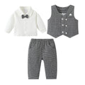 Boys' suit set - new  autumn collection - first birthday outfit - gentleman's striped vest three-piece set - spring & autumn