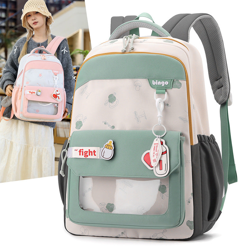 New schoolbag backpack girls simple leisure student bag college style backpack junior high school high school campus schoolbag