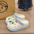 Eva clogs women's 2025 new style stepping on shit summer thick bottom girl heart outwear indoor beach toe slippers women