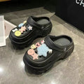 Thick sole crocs women's summer popular trendy 2024 outdoor wear soft bottom beach baotou sandals half slippers women's style