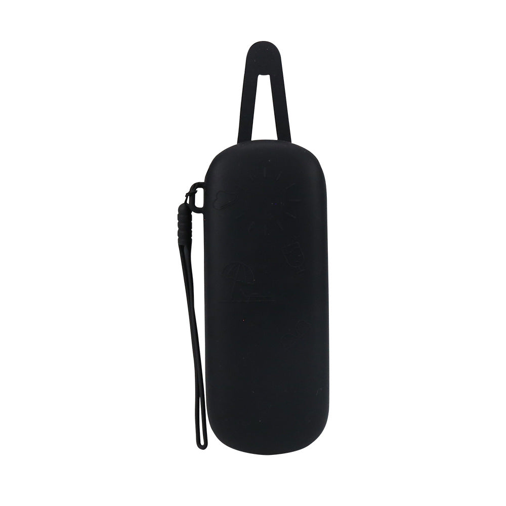 Silicone magnetic suction glasses storage bag outdoor with lanyard makeup brush zipper storage bag scratch-proof dust-proof storage bag