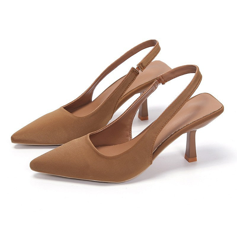 Fashionplus size high-heeled sandals with toe-cap and back strap new arrivalflats pointed toe flatsfashion stiletto high heels
