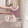 【dropshipping】girls' outfit set:  summer new style kids' lace-trimmed sleeveless top & chic floral dress for baby