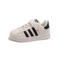 Sneakers with shell toe  spring and summer boys and girls leather patch bottom velcro small and medium-sized children's campus shoes patchwork style