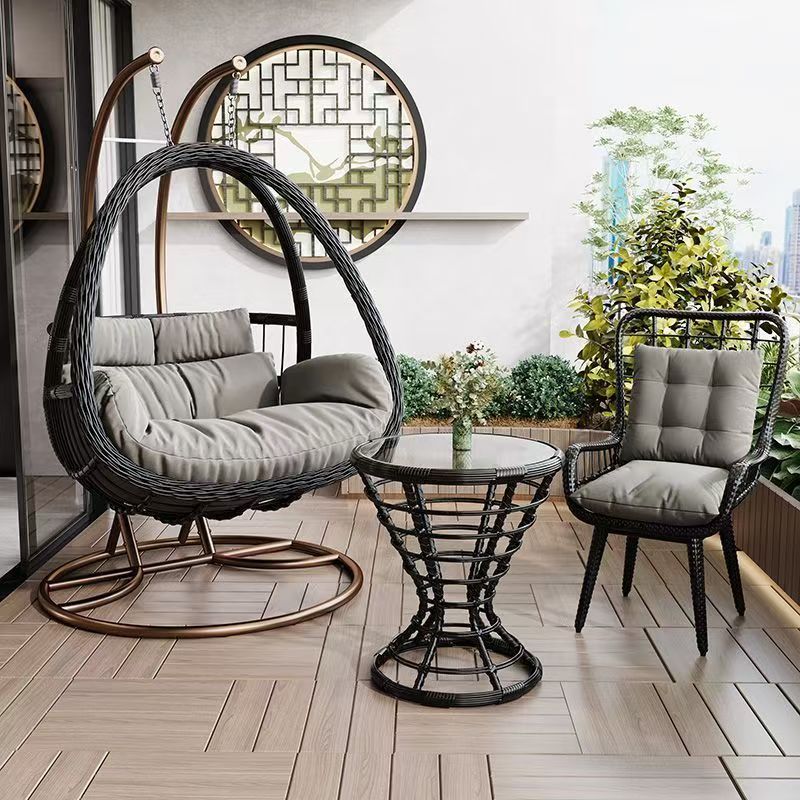 Lazy hammock hanging basket rattan chair for home cradle chair indoor balcony hanging chair courtyard bird's nest hanging plant double swing