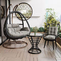 Double linen black twist space chair + coffee table + chair combination [free cushion]