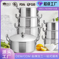 Customizable home kitchen cookware set, 7-piece aluminum sandblasted pot set (16-28cm), aluminum pot, non-stick pot