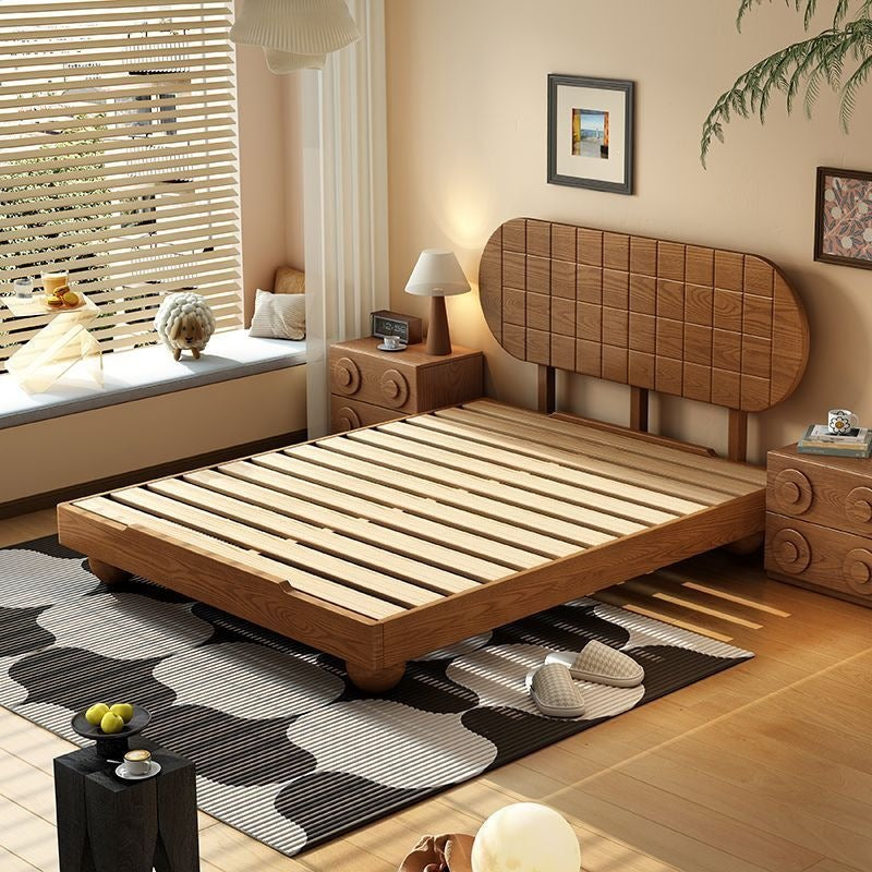 French antique style retro wooden bed 1.8 double bed master bedroom small apartment wedding bed modern simple 1.5 b&b