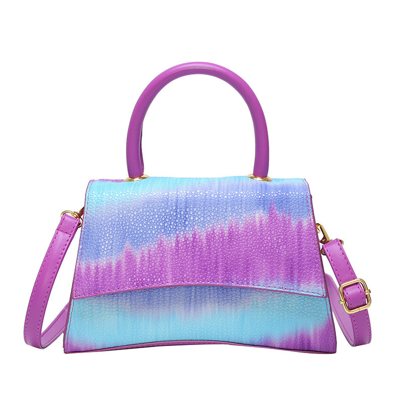 Crossbody popular bag women's fashionstylish shoulder dinner bag tie-dye 2024new arrivaltrendypatchwork colorful satchel bag