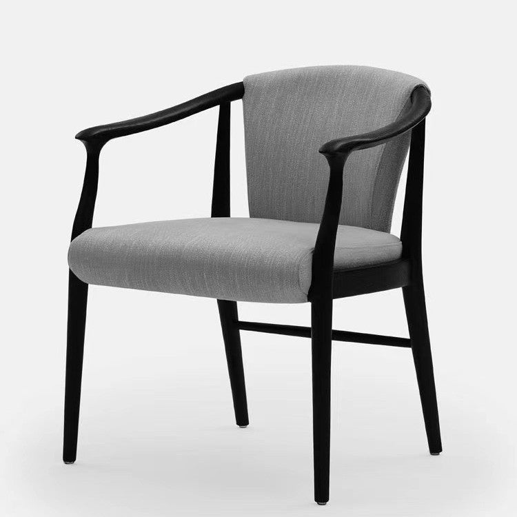 Chinese-style wabi-sabi wind solid wood dining chair study book chair backrest tea chair high-end retro leather reception negotiation chair