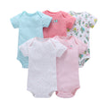 Dropshipping summer infant & toddler short-sleeve mixed color romper, triangle short-sleeve bodysuit, 5-piece set