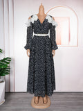 european and american  cross-border e-commerce new hepburn retro french style women's plus size polka dot dress