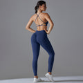 New seamless yoga set: camisole, backless, tight-fitting, high-waisted, butt-lifting activewear - breathable running and fitness outfit
