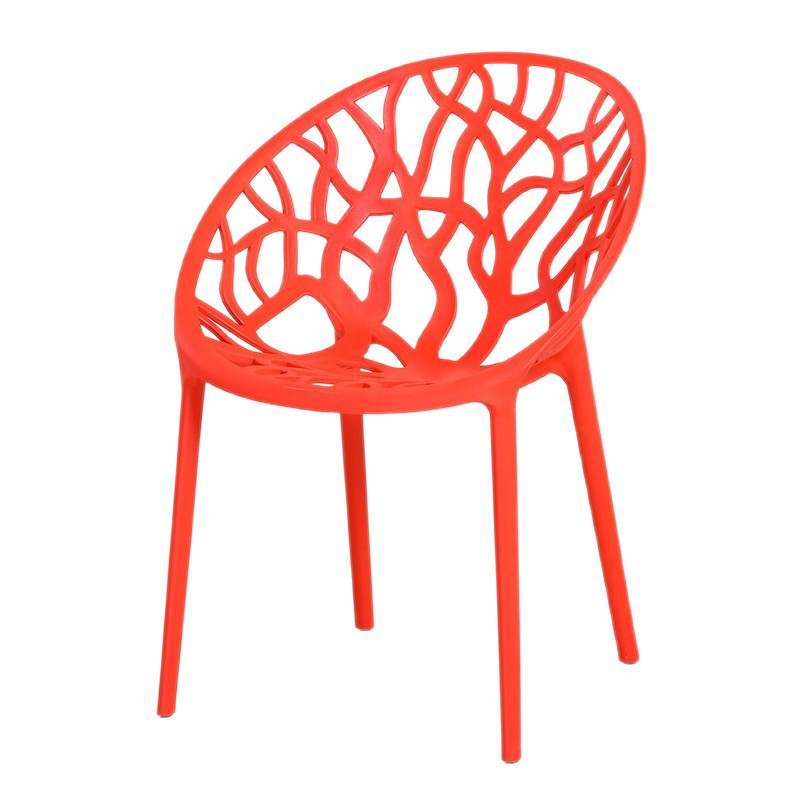 Scandinavian backrest dining chair, stackable, with armrests, thickened plastic chair, popular balcony, etc., cut out outdoor casual chair
