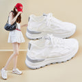 Height increasing white shoes 2026 new summer mesh breathable wedge heel mesh shoes thick sole cut outcasual dad shoes women's shoes