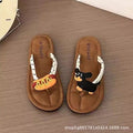 Flip-flops for women summernew arrival beach popularins hot dog outwear vacation flip-flops cute plaidflats slippers