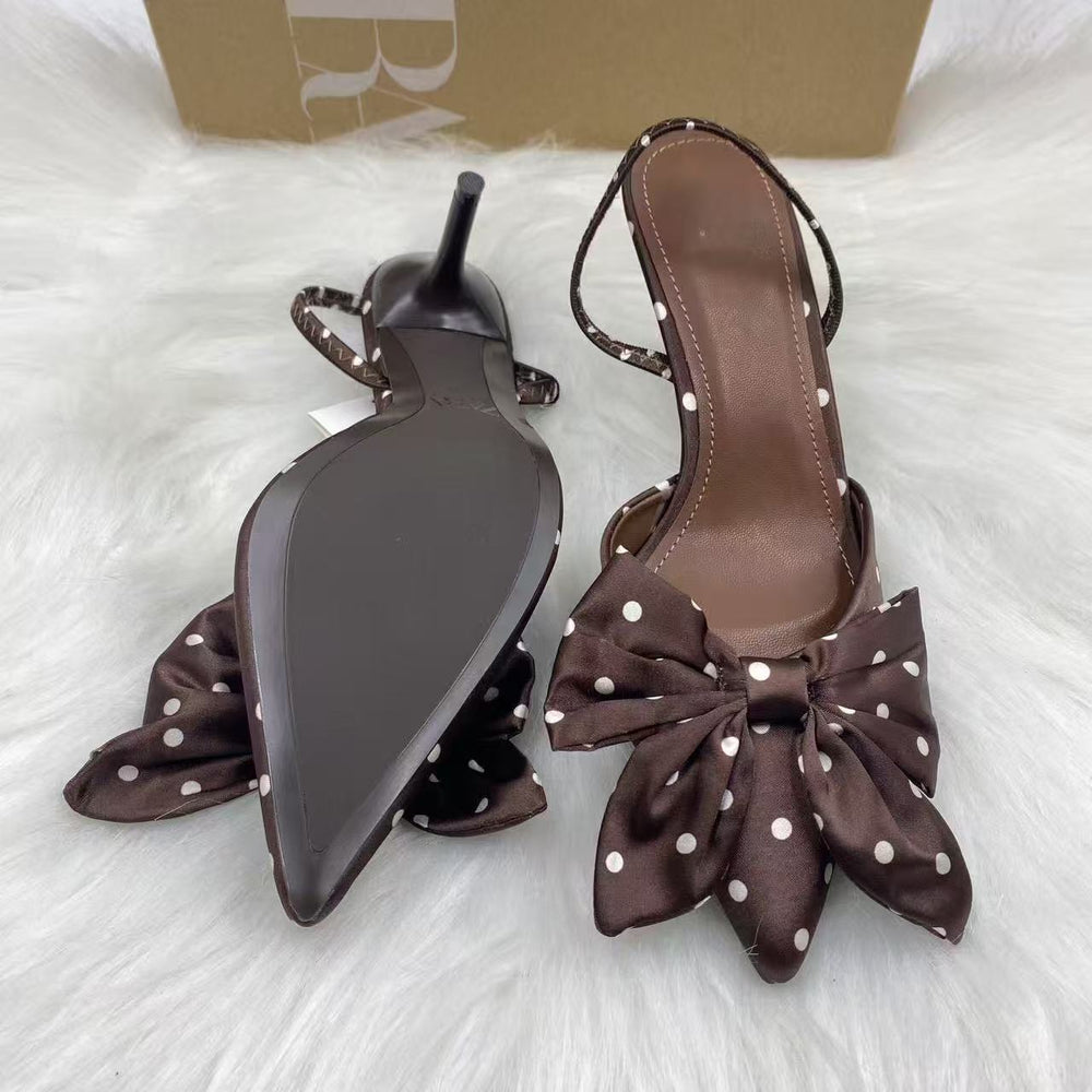 French-style open-back women's shoes, new trendy and versatile houndstooth half-toe sandals for summer 2025