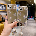 Silver apple 16 pro compatible pleated phone case, iphone 11/12 anti-drop, apple 17 pro stand